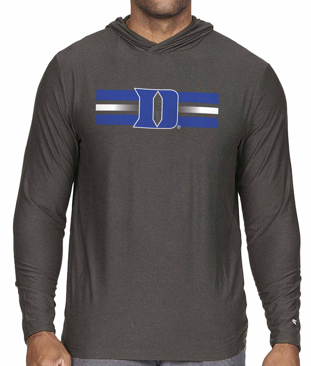 Duke Blue Devils NCAA Unisex Scholarship Cloud Jersey Performance Hooded Long Sleeve Tee - Black Heather