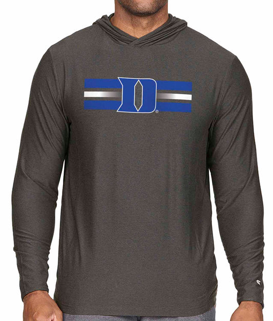 Duke Blue Devils NCAA Unisex Scholarship Cloud Jersey Performance Hooded Long Sleeve Tee - Black Heather