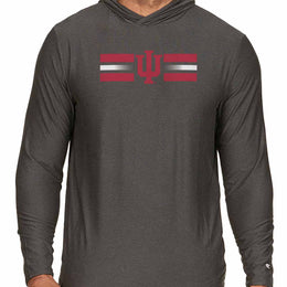 Indiana Hoosiers NCAA Unisex Scholarship Cloud Jersey Performance Hooded Long Sleeve Tee - Black Heather