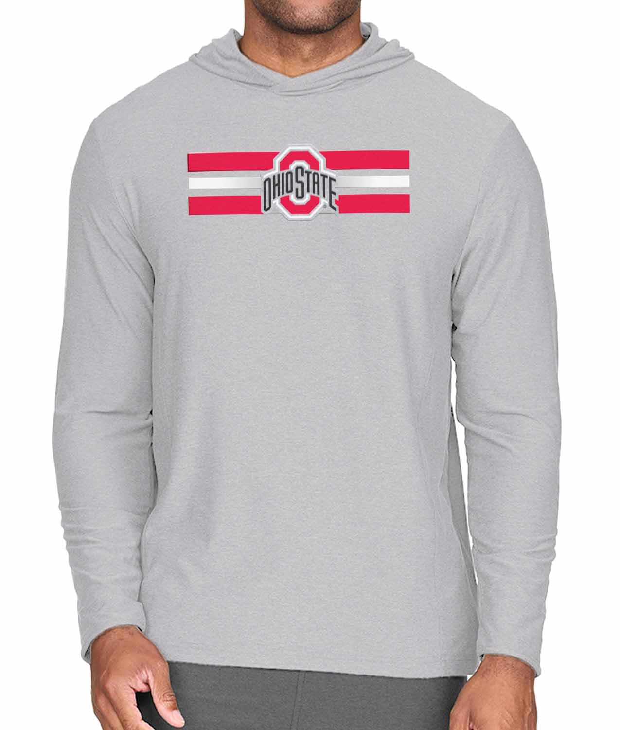 Ohio State Buckeyes NCAA Unisex Scholarship Cloud Jersey Performance Hooded Long Sleeve Tee - Gray Heather