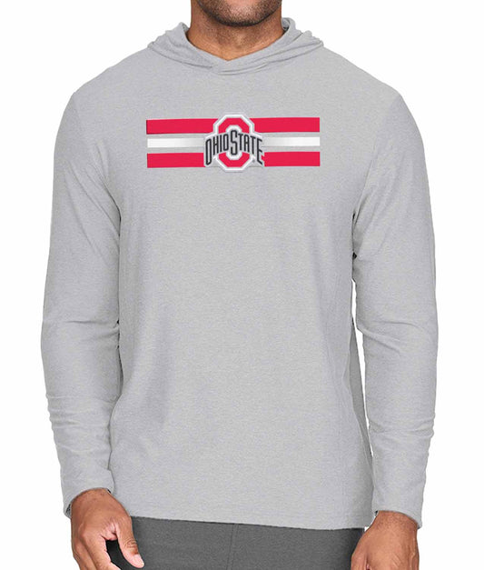 Ohio State Buckeyes NCAA Unisex Scholarship Cloud Jersey Performance Hooded Long Sleeve Tee - Gray Heather