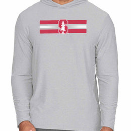 Stanford Cardinal NCAA Unisex Scholarship Cloud Jersey Performance Hooded Long Sleeve Tee - Gray Heather