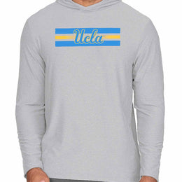 UCLA Bruins NCAA Unisex Scholarship Cloud Jersey Performance Hooded Long Sleeve Tee - Gray Heather