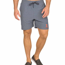 Illinois Fighting Illini NCAA Men’s University Athletic Performance Shorts - Navy Heather