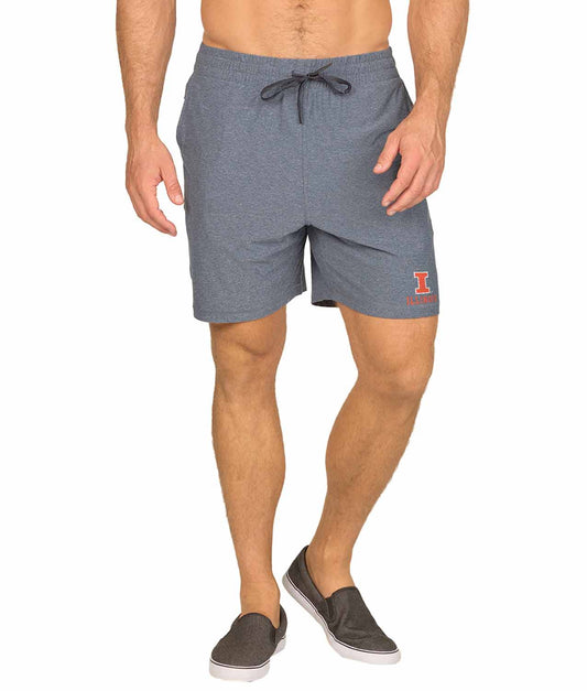 Illinois Fighting Illini NCAA Men’s University Athletic Performance Shorts - Navy Heather