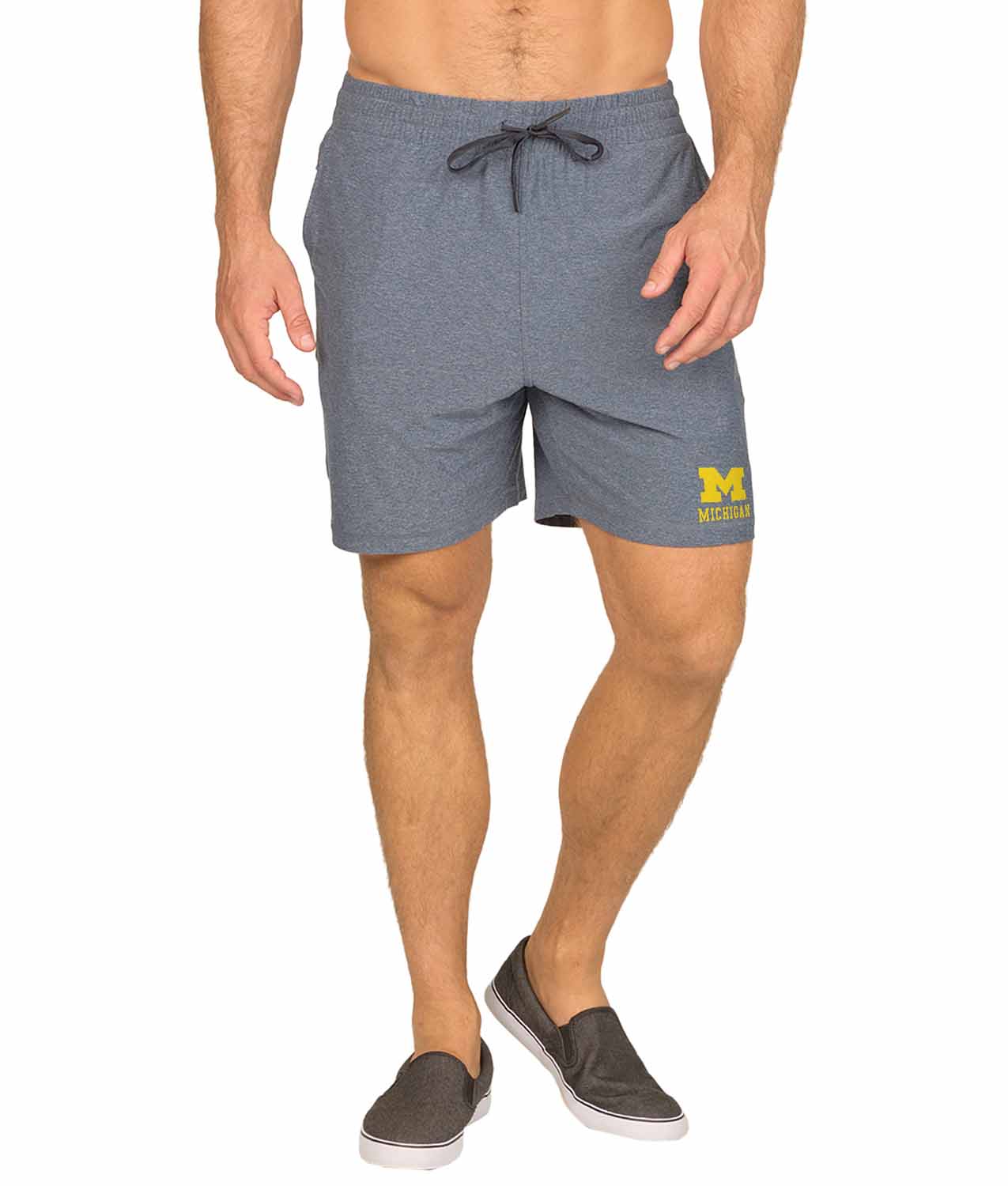 Michigan Wolverines NCAA Men’s University Athletic Performance Shorts - Navy Heather