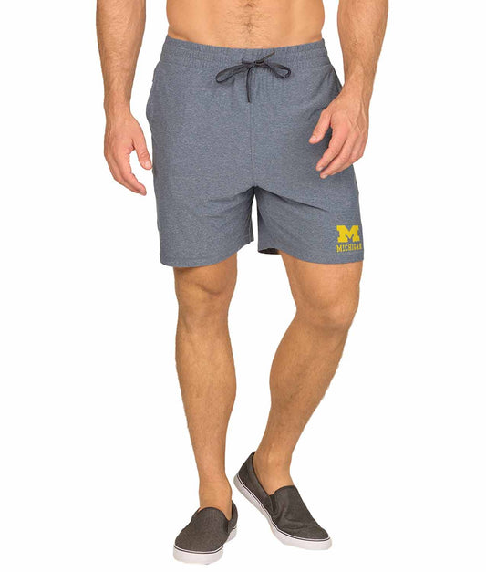 Michigan Wolverines NCAA Men’s University Athletic Performance Shorts - Navy Heather