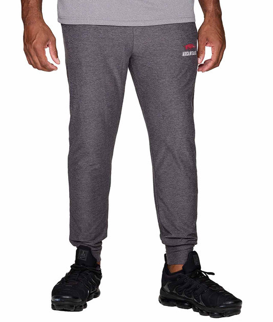 Arkansas Razorbacks NCAA Men’s University Cloud Jersey Performance Jogger Pants with Drawstring Waistband - Gray Heather