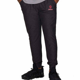 Indiana Hoosiers NCAA Men’s University Cloud Jersey Performance Jogger Pants with Drawstring Waistband - Black Heather