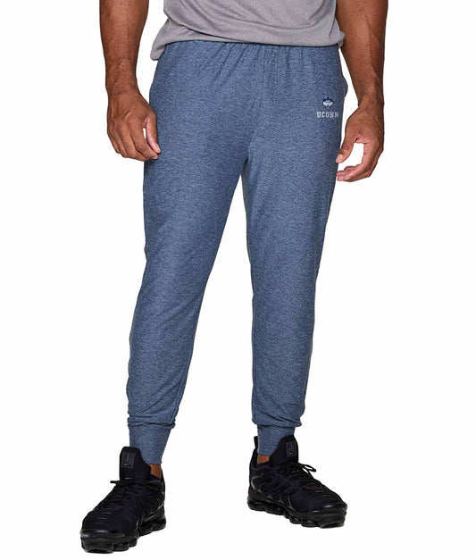 UCONN Huskies NCAA Men’s University Cloud Jersey Performance Jogger Pants with Drawstring Waistband - Navy Heather