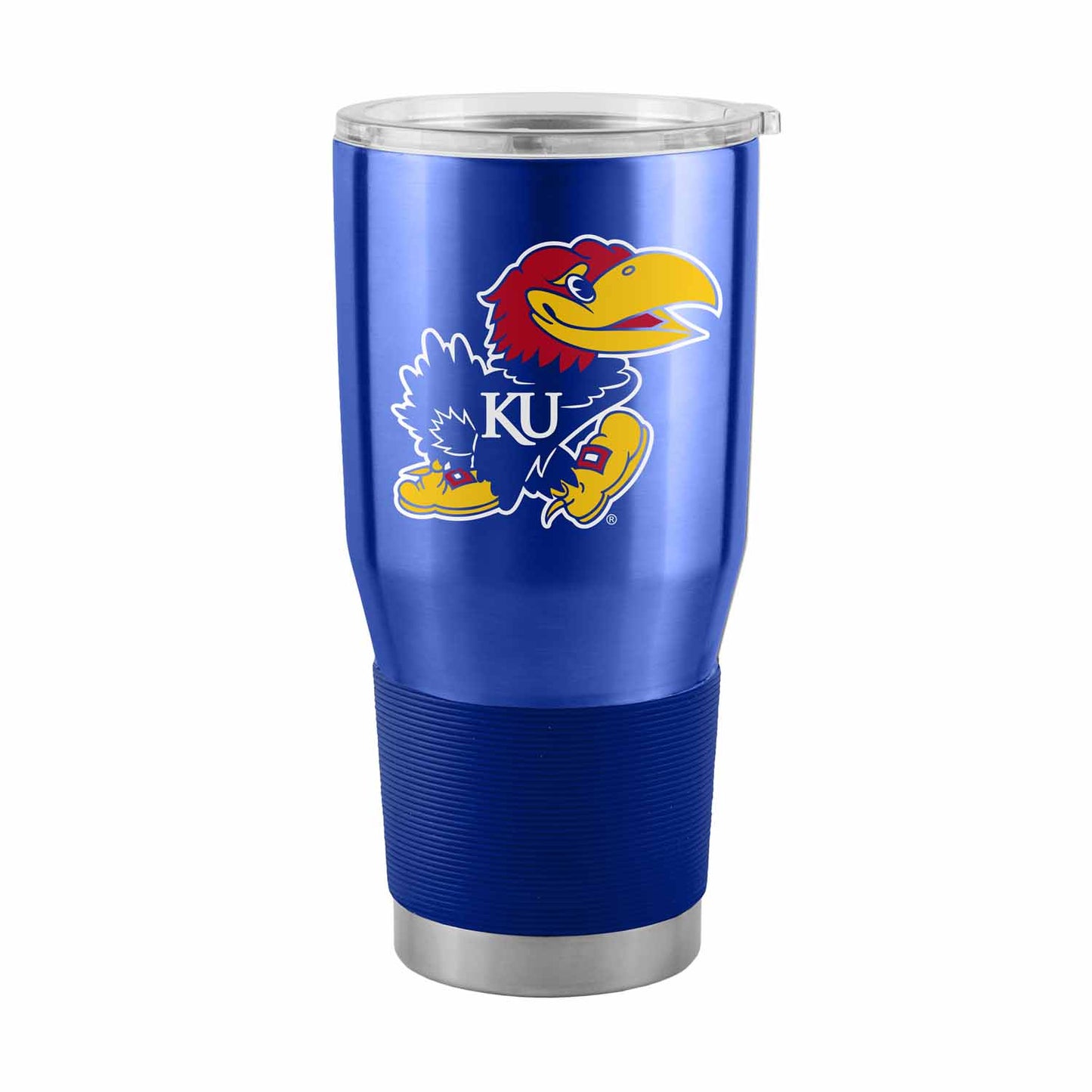 Kansas Jayhawks NCAA University 30oz Stainless Steel Vacuum Insulated Game Day Tumbler with Silicone Grip - Royal