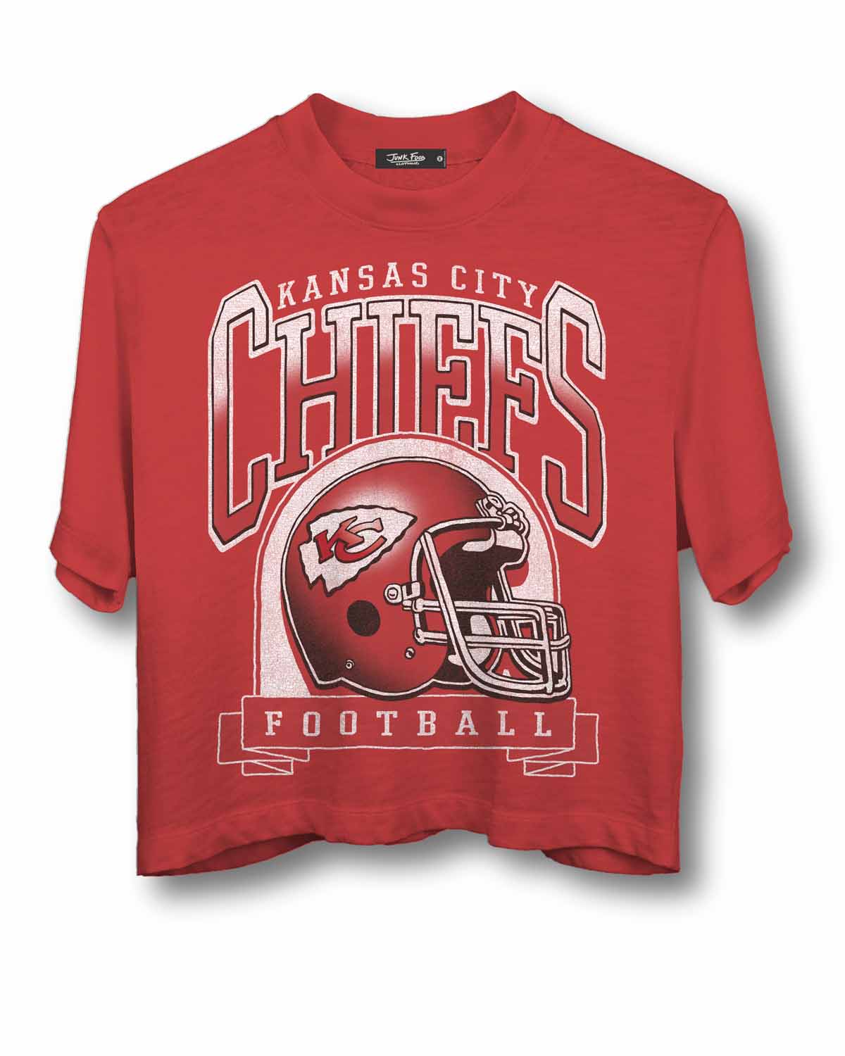 Kansas City Chiefs Junk Food NFL  Women's Franchise Helmet Crop T-Shirt - Red