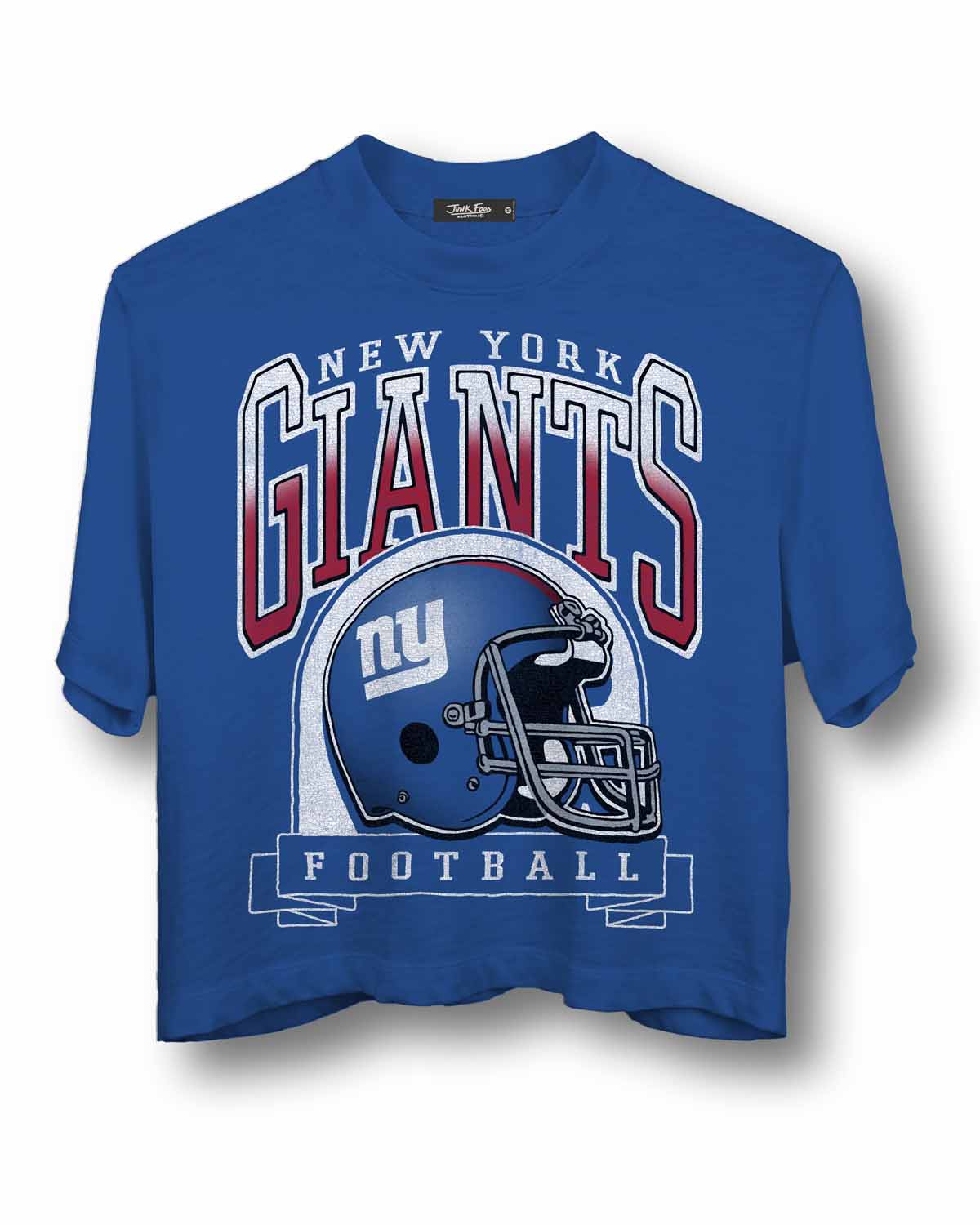New York Giants Junk Food NFL  Women's Franchise Helmet Crop T-Shirt - Royal