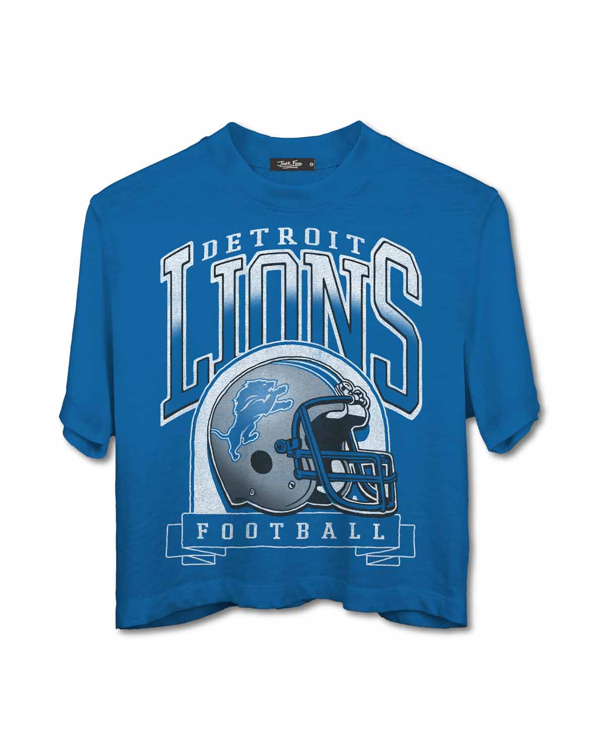 Detroit Lions Junk Food NFL  Women's Franchise Helmet Crop T-Shirt - Blue