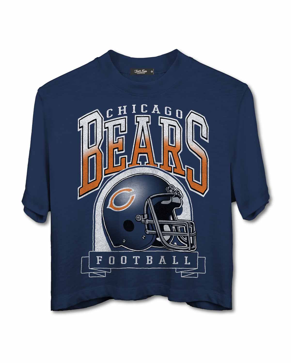 Chicago Bears Junk Food NFL  Women's Franchise Helmet Crop T-Shirt - Navy