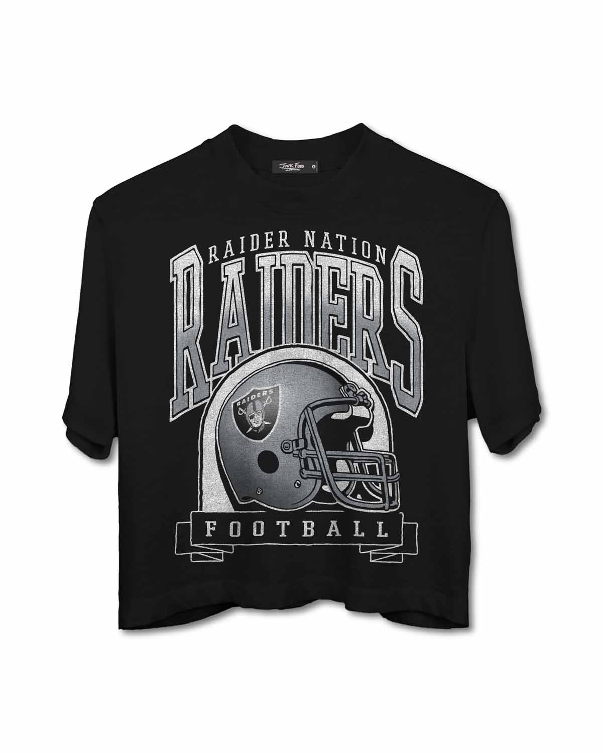 Las Vegas Raiders Junk Food NFL  Women's Franchise Helmet Crop T-Shirt - Black