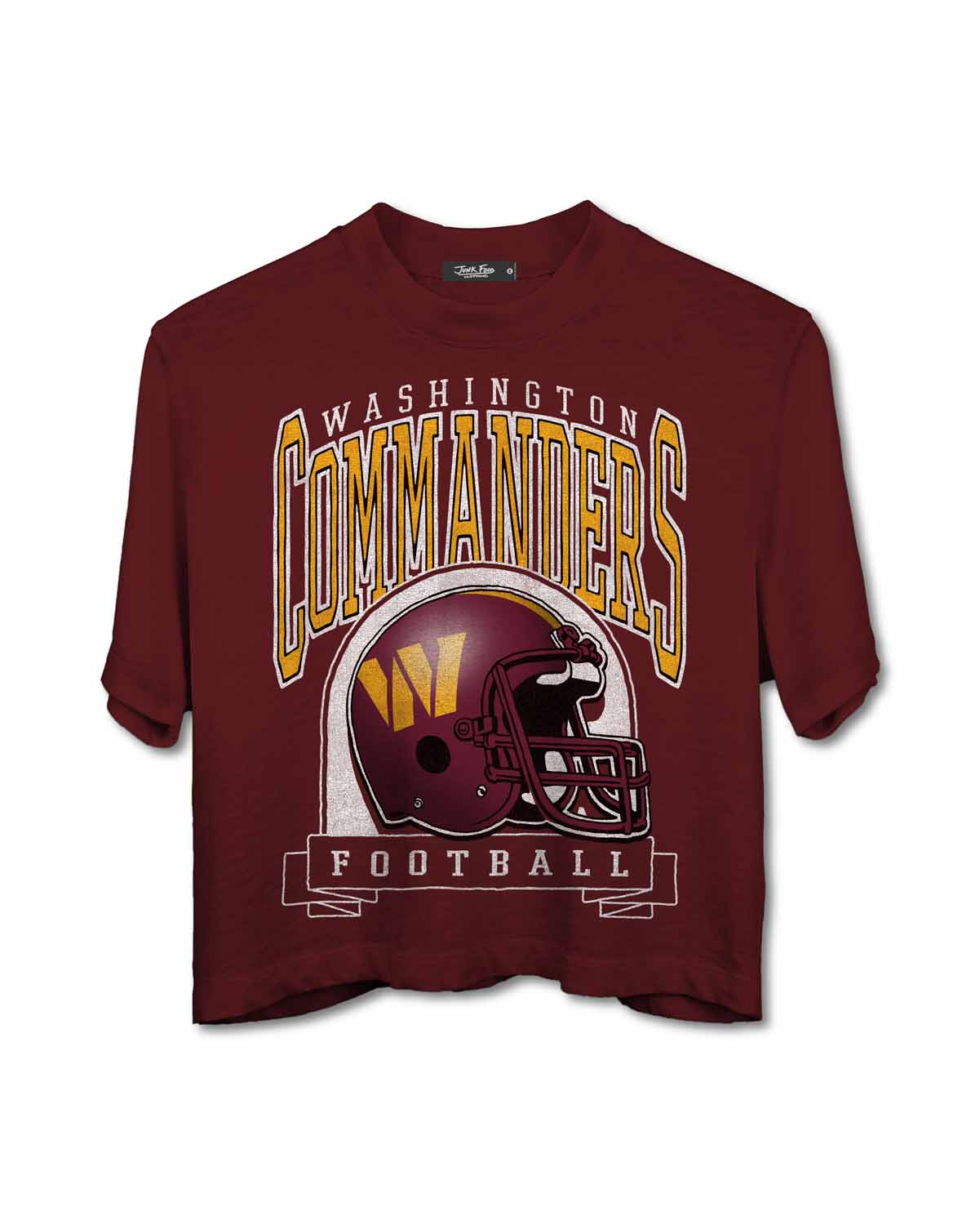 Washington Commanders Junk Food NFL  Women's Franchise Helmet Crop T-Shirt - Burgundy