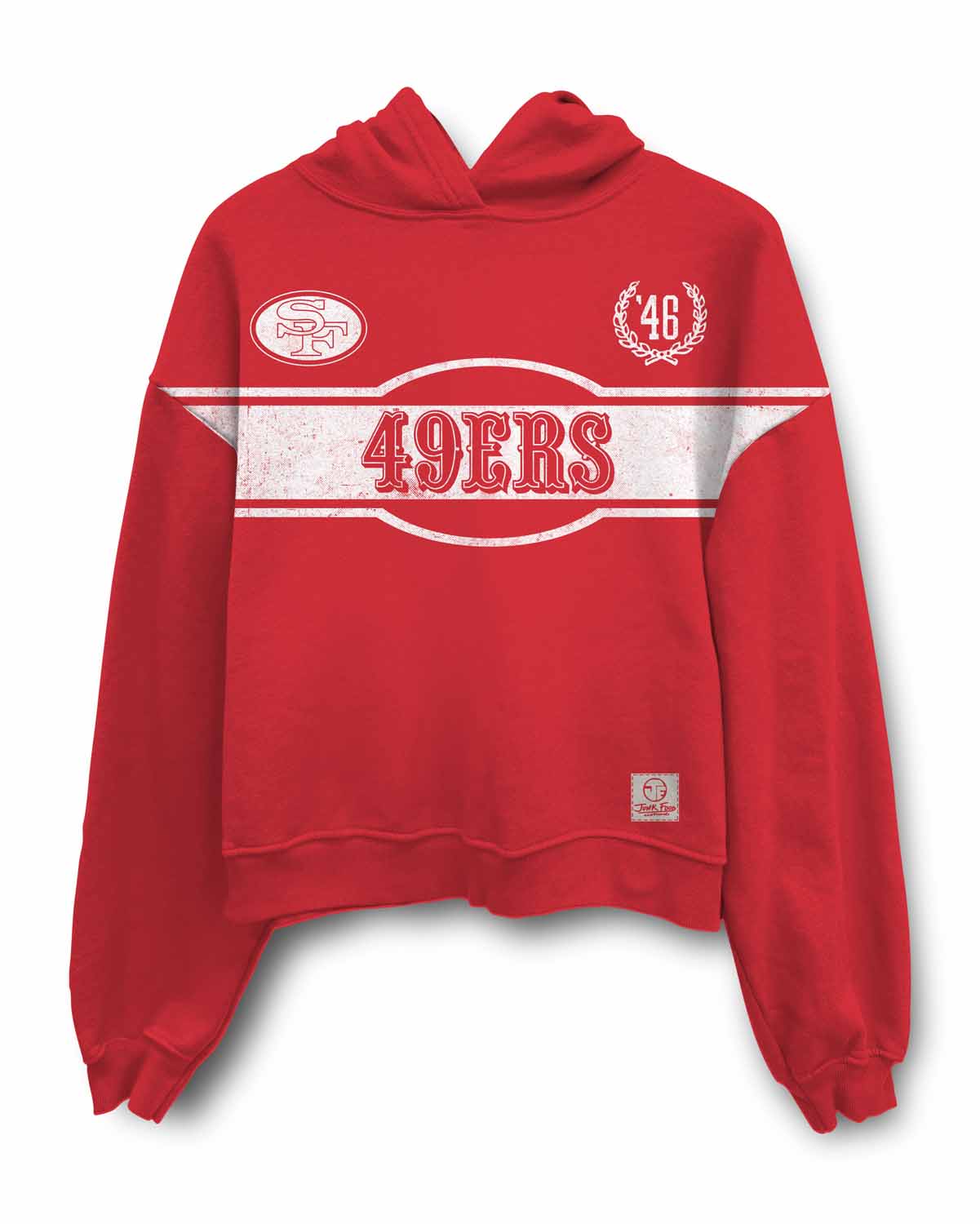 San Francisco 49ers Junk Food NFL  Women's Franchise Oversized Heritage Crop Hoodie - Red