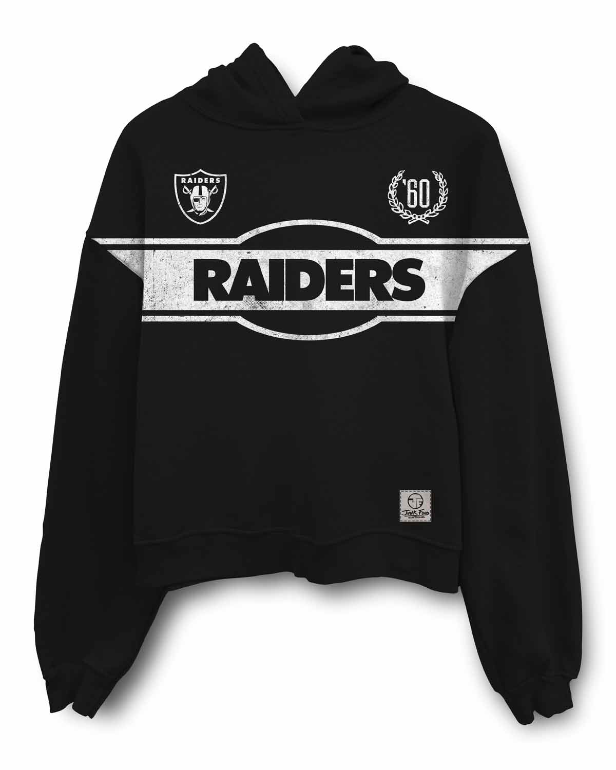 Las Vegas Raiders Junk Food NFL  Women's Franchise Oversized Heritage Crop Hoodie - Black