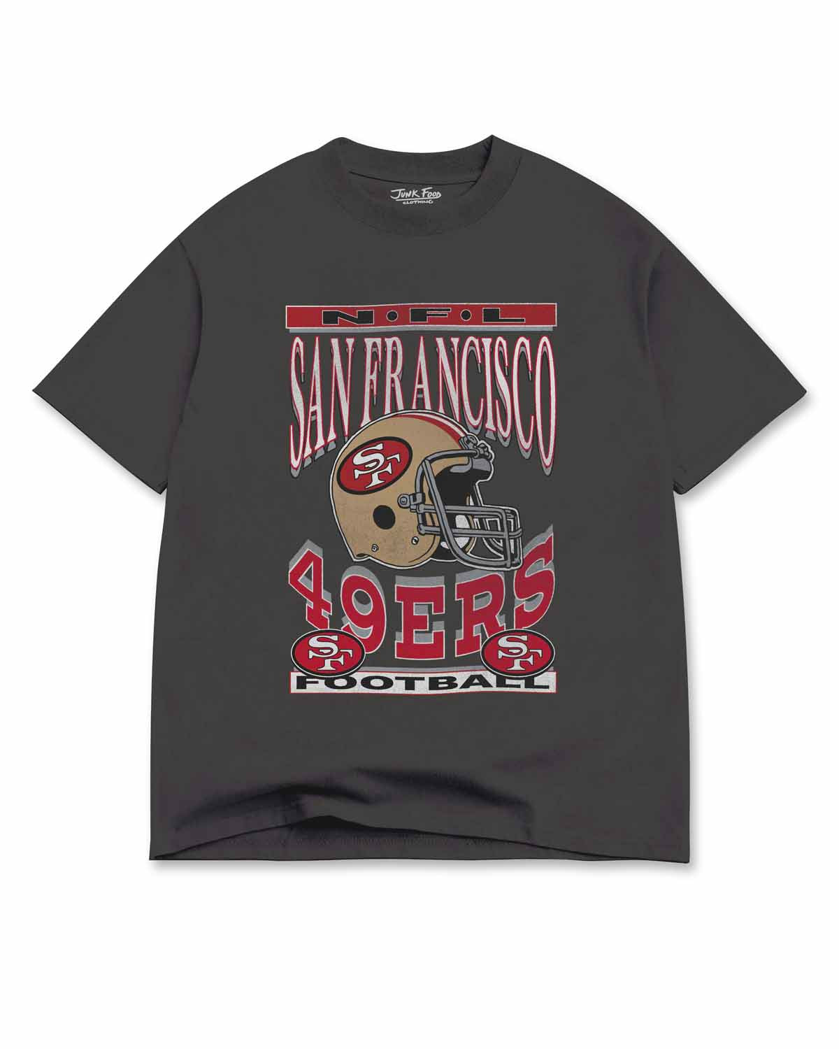 San Francisco 49ers Junk Food NFL  Men's Franchise Oversized Enzyme Wash T-Shirt - Black