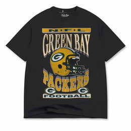 Green Bay Packers  Men's Franchise Oversized Enzyme Wash Cotton Tee - Black