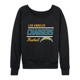 Los Angeles Chargers NFL Womens Crew Neck Light Weight - Black