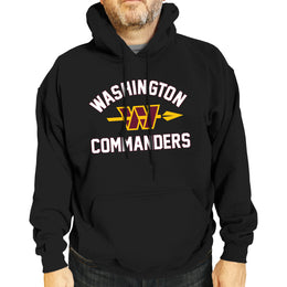 Washington Commanders NFL Adult Unisex Retro Gameday Ultra Soft Fleece Hooded Sweatshirt - Black