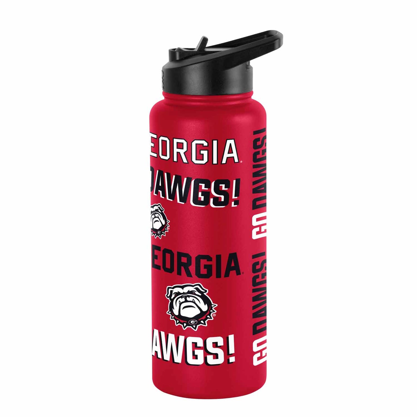 Georgia Bulldogs NCAA 34oz Quencher Stainless Steel Insulated Water Bottle - Red
