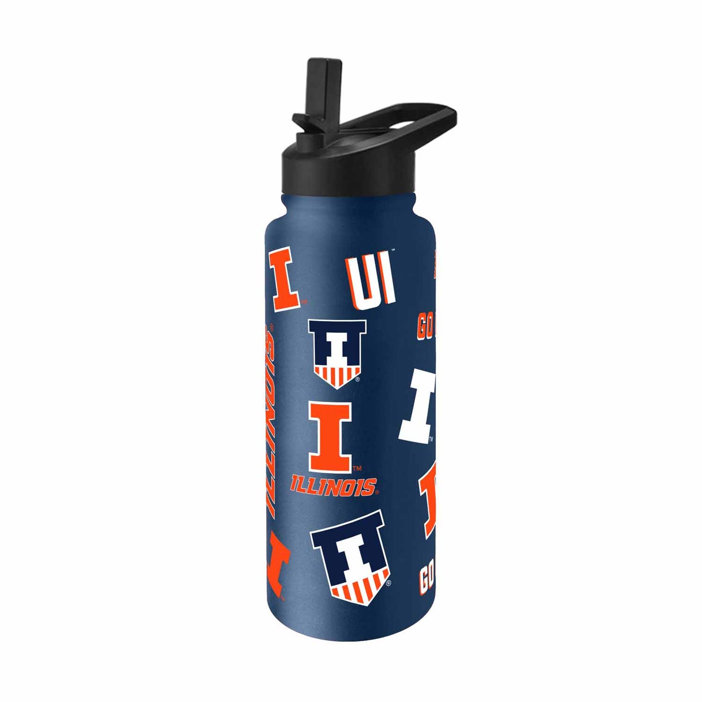 Illinois Fighting Illini NCAA 34oz Quencher Stainless Steel Insulated Water Bottle - Navy