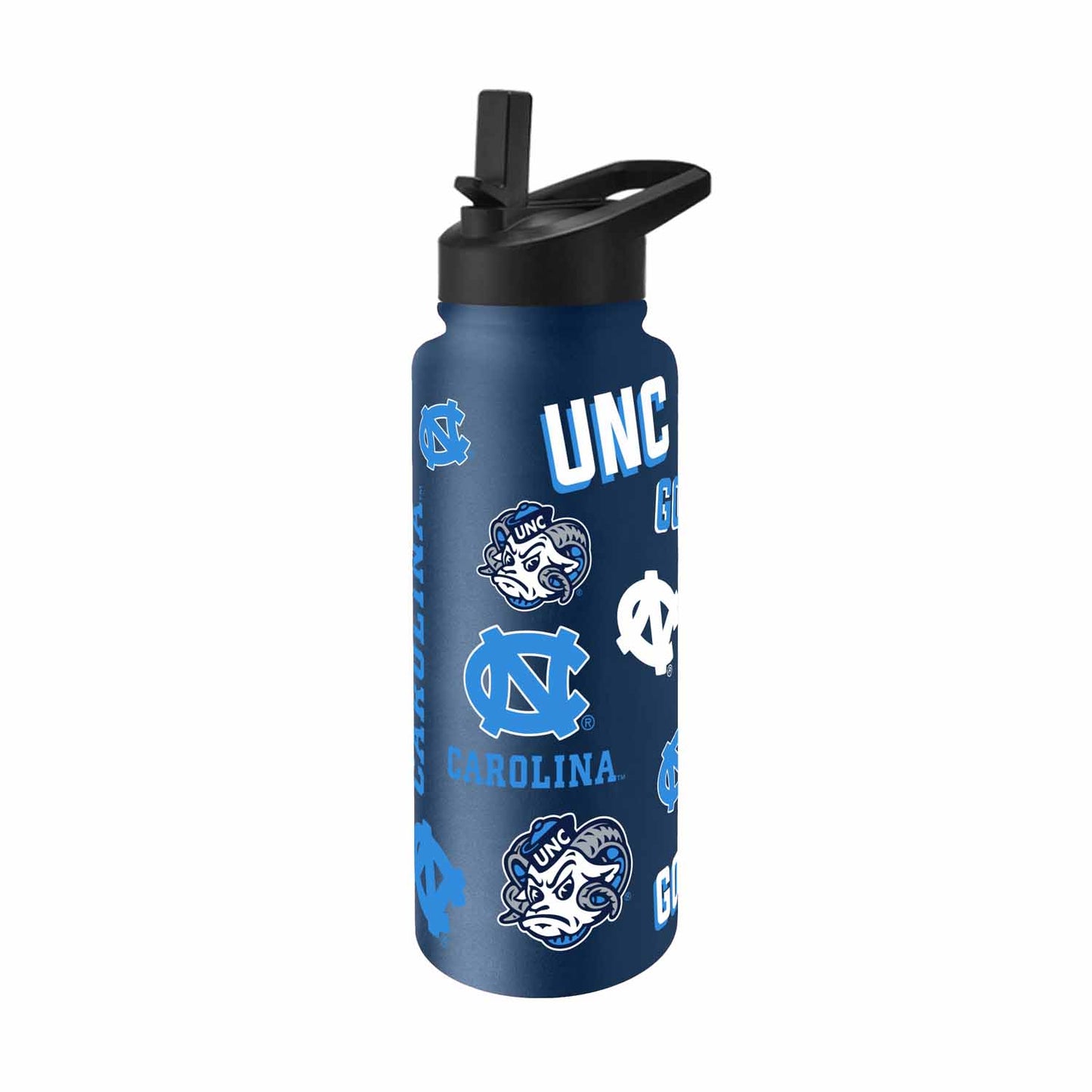 North Carolina Tar Heels NCAA 34oz Quencher Stainless Steel Insulated Water Bottle - Navy