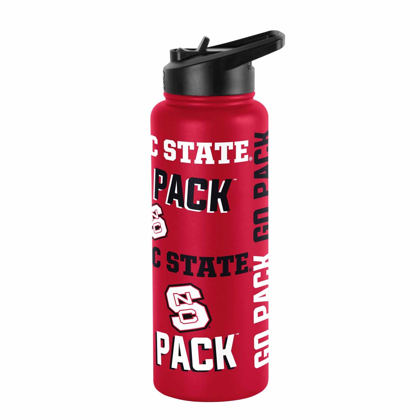 NC State Wolfpack NCAA 34oz Quencher Stainless Steel Insulated Water Bottle - Red