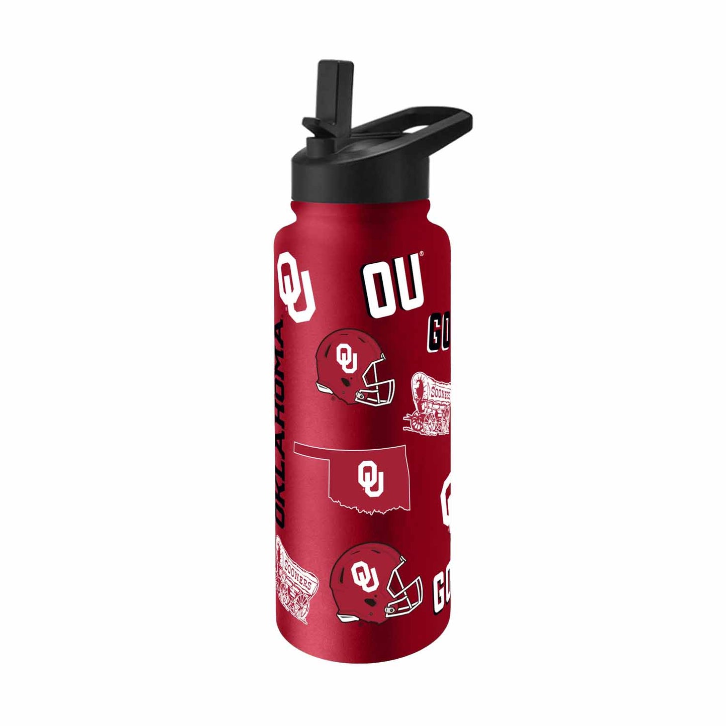 Oklahoma Sooners NCAA 34oz Quencher Stainless Steel Insulated Water Bottle - Cardinal