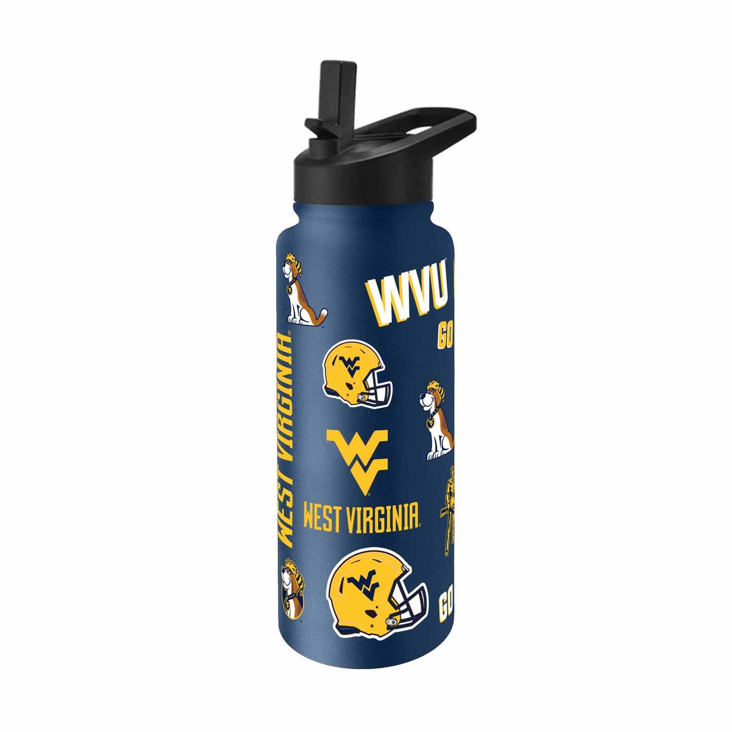 West Virginia Mountaineers NCAA 34oz Quencher Stainless Steel Insulated Water Bottle - Navy