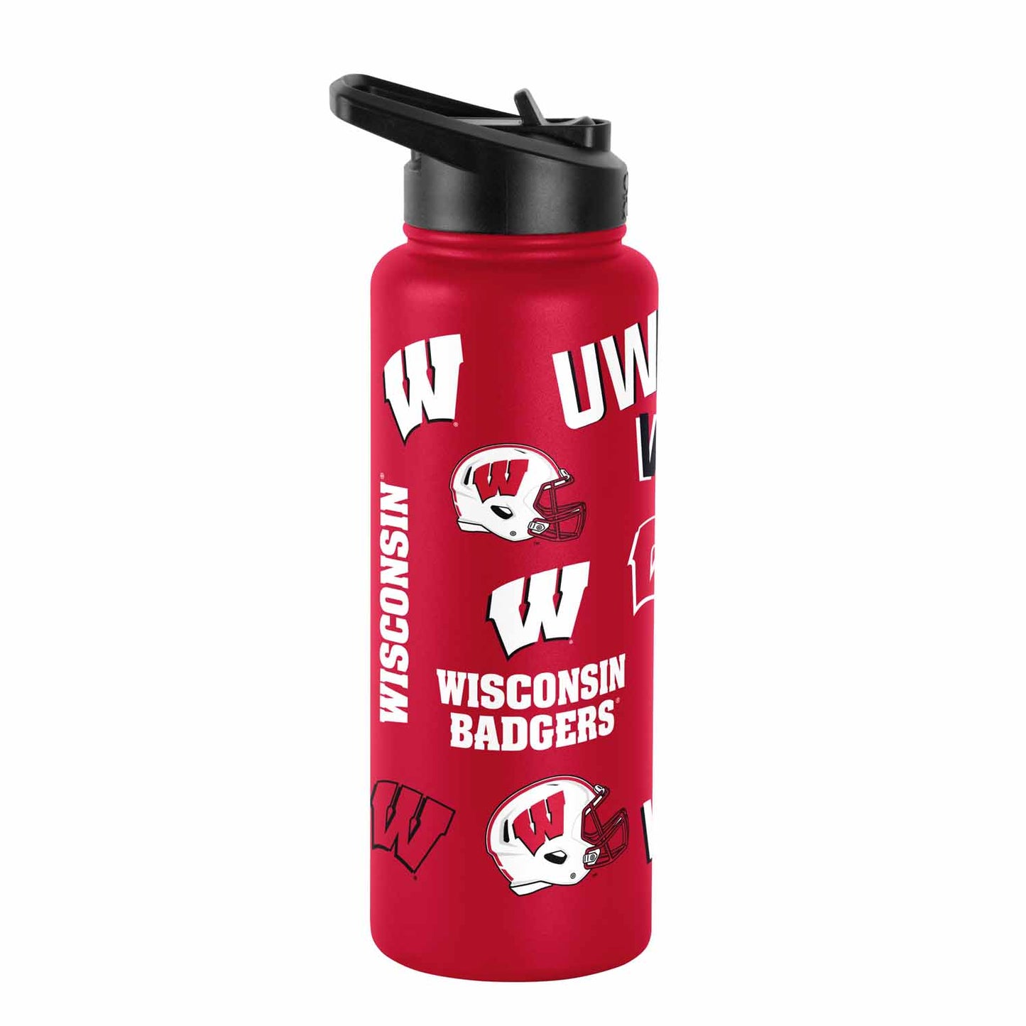 Wisconsin Badgers NCAA 34oz Quencher Stainless Steel Insulated Water Bottle - Red