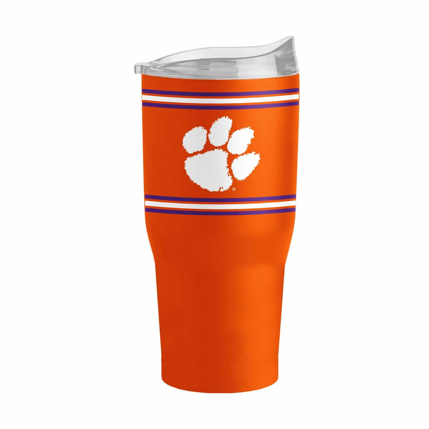 Clemson Tigers  NCAA 30 oz Stripe Powder Coat Tumbler Vacuum Insulated - Orange