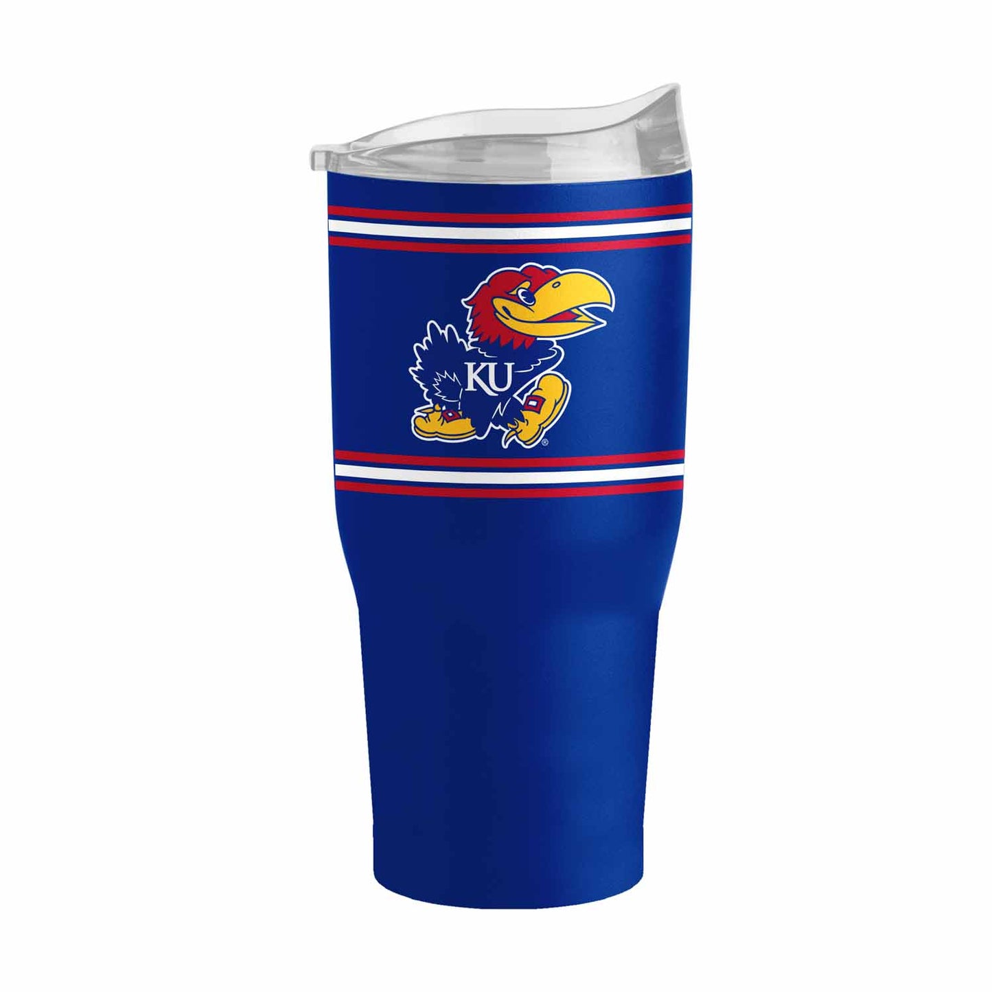 Kansas Jayhawks  NCAA 30 oz Stripe Powder Coat Tumbler Vacuum Insulated - Royal