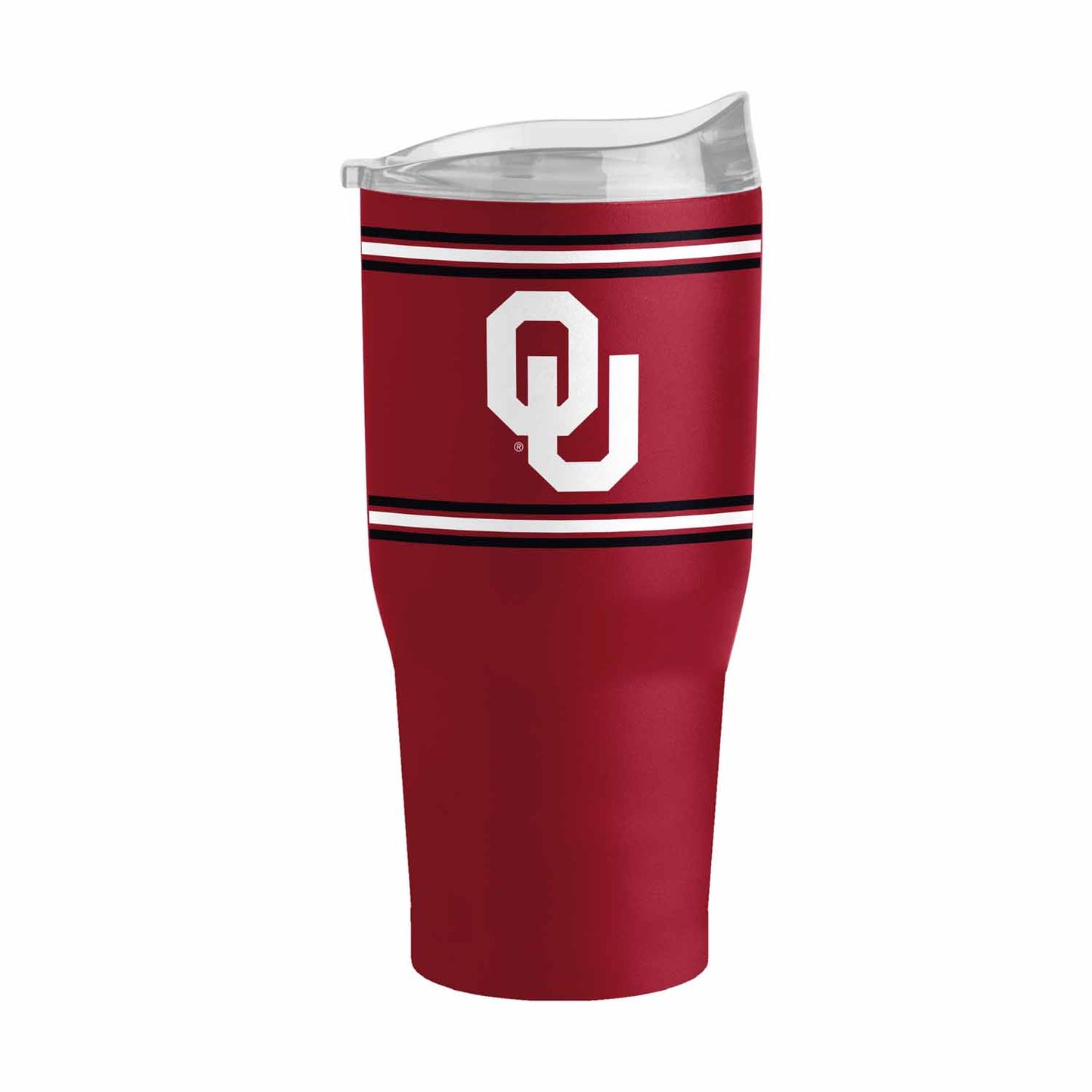 Oklahoma Sooners  NCAA 30 oz Stripe Powder Coat Tumbler Vacuum Insulated - Cardinal