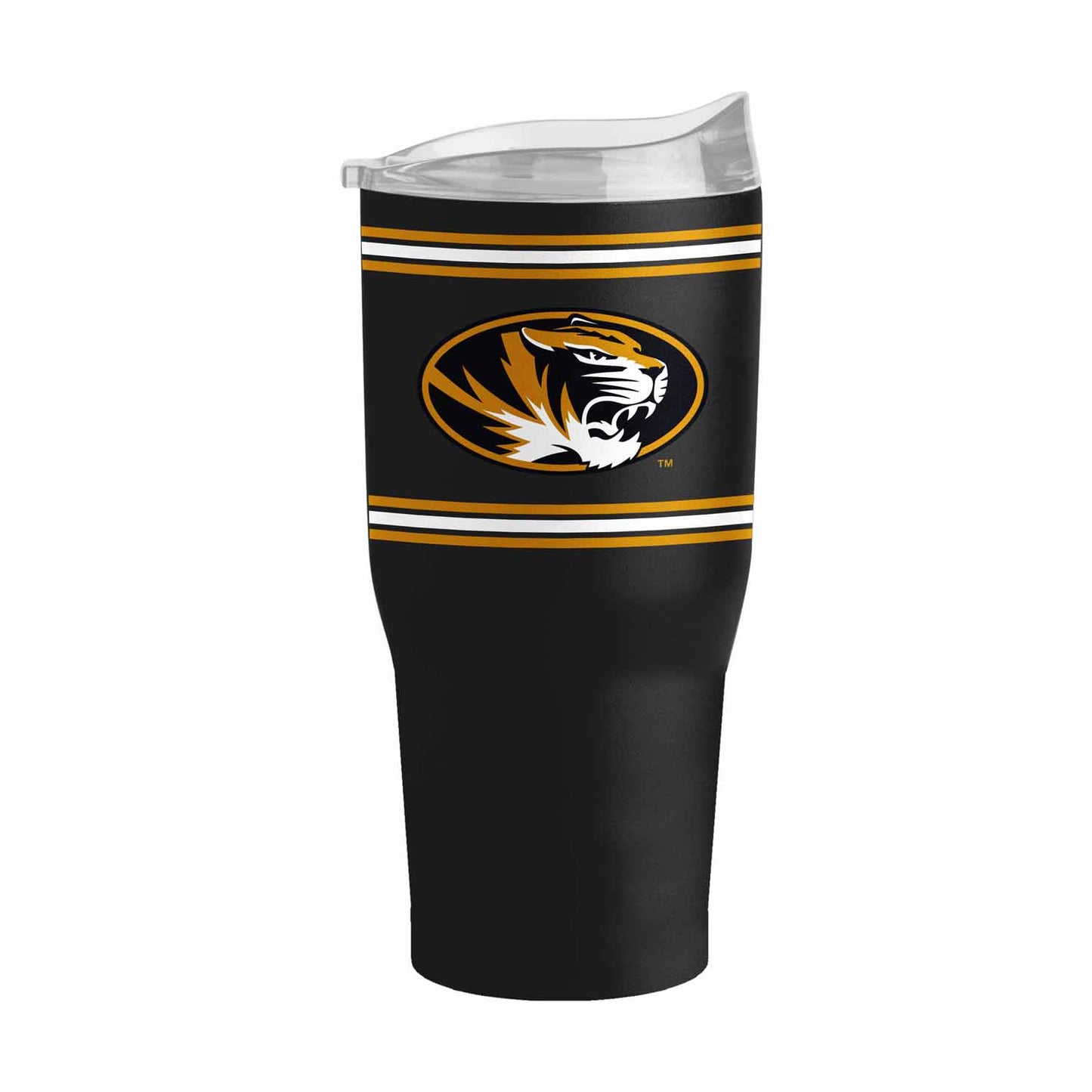 Missouri Tigers  NCAA 30 oz Stripe Powder Coat Tumbler Vacuum Insulated - Black