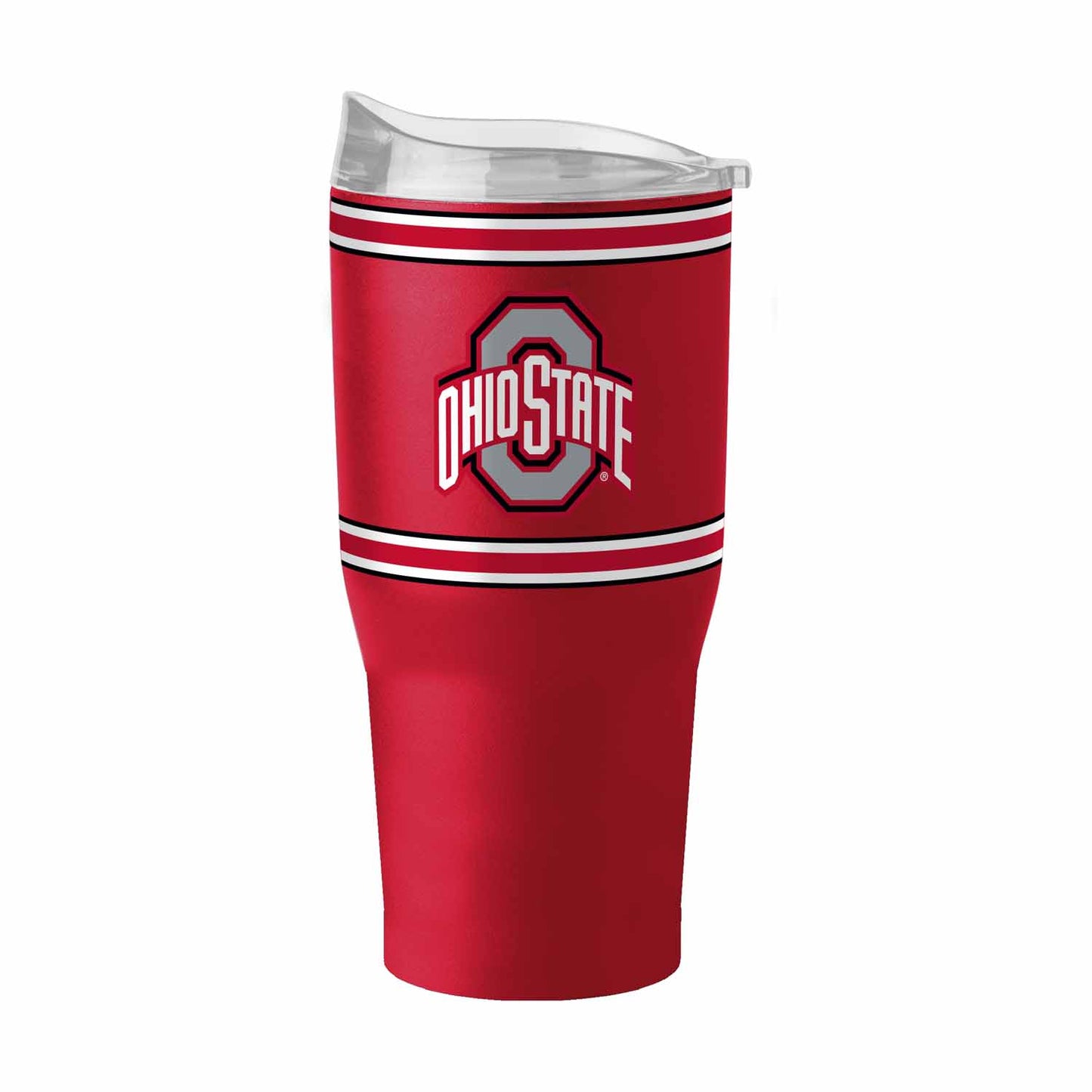 Ohio State Buckeyes  NCAA 30 oz Stripe Powder Coat Tumbler Vacuum Insulated - Red