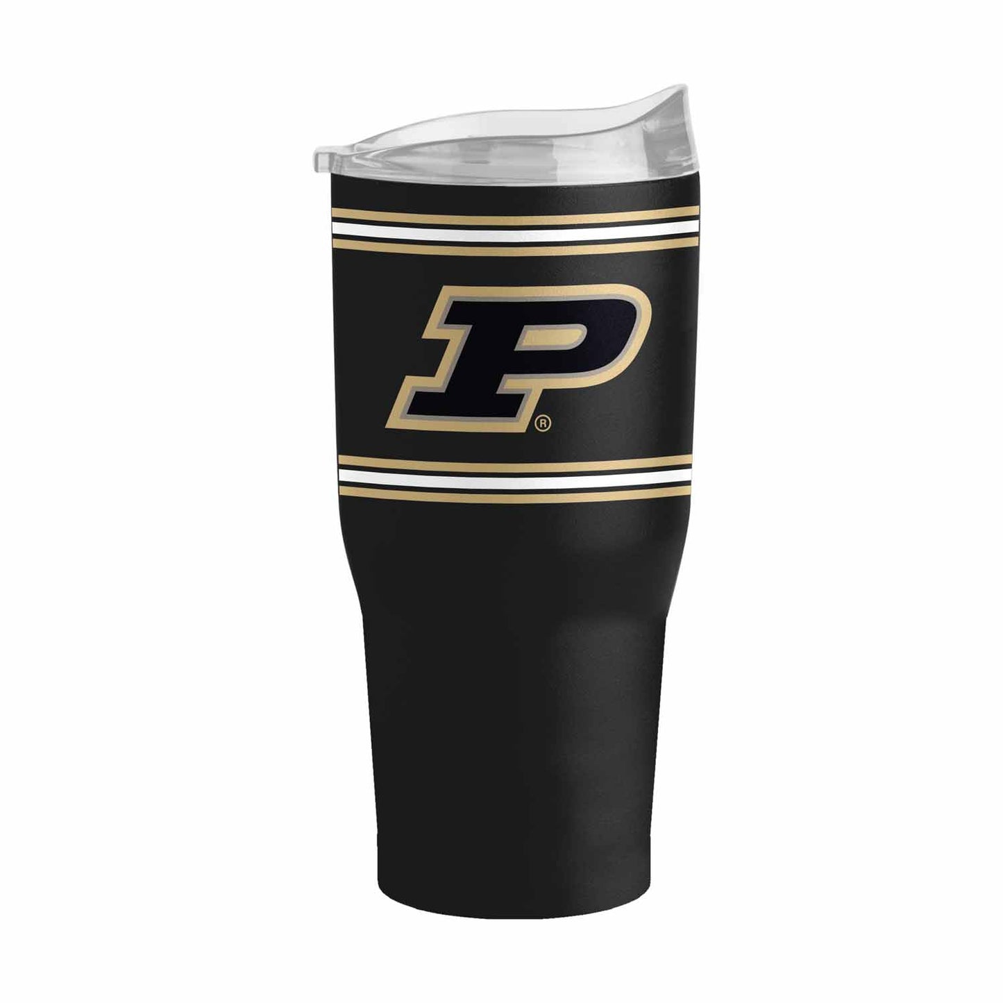 Purdue Boilermakers  NCAA 30 oz Stripe Powder Coat Tumbler Vacuum Insulated - Black