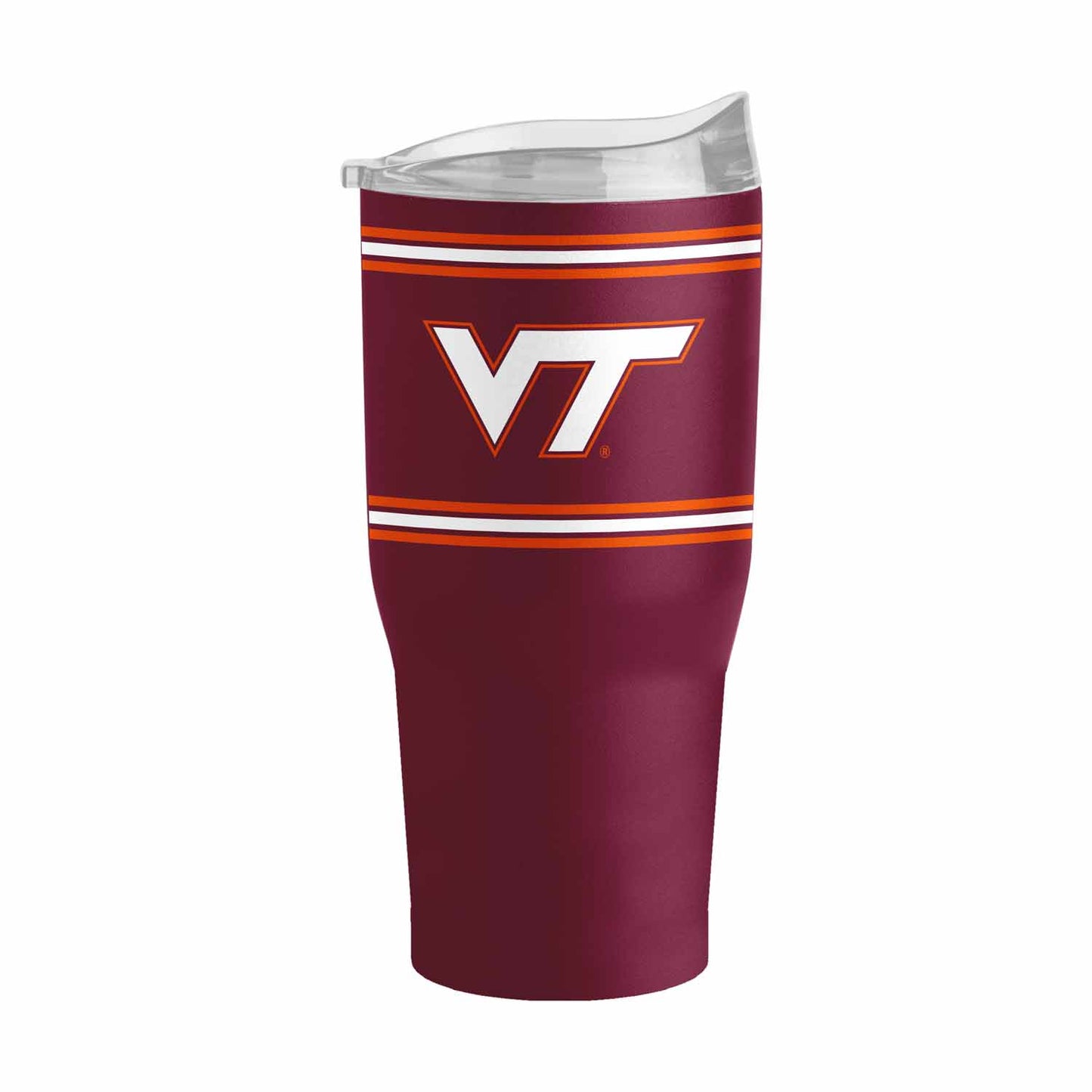 Virginia Tech Hokies  NCAA 30 oz Stripe Powder Coat Tumbler Vacuum Insulated - Maroon