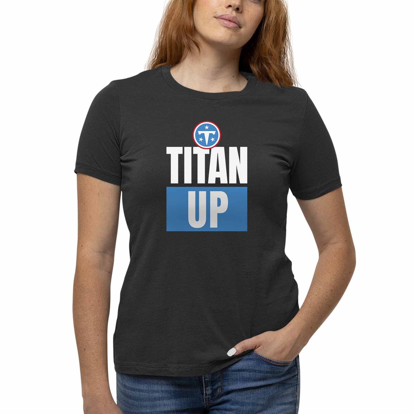 Tennessee Titans NFL Womens Team Slogan Short Sleeve Tshirt - Black