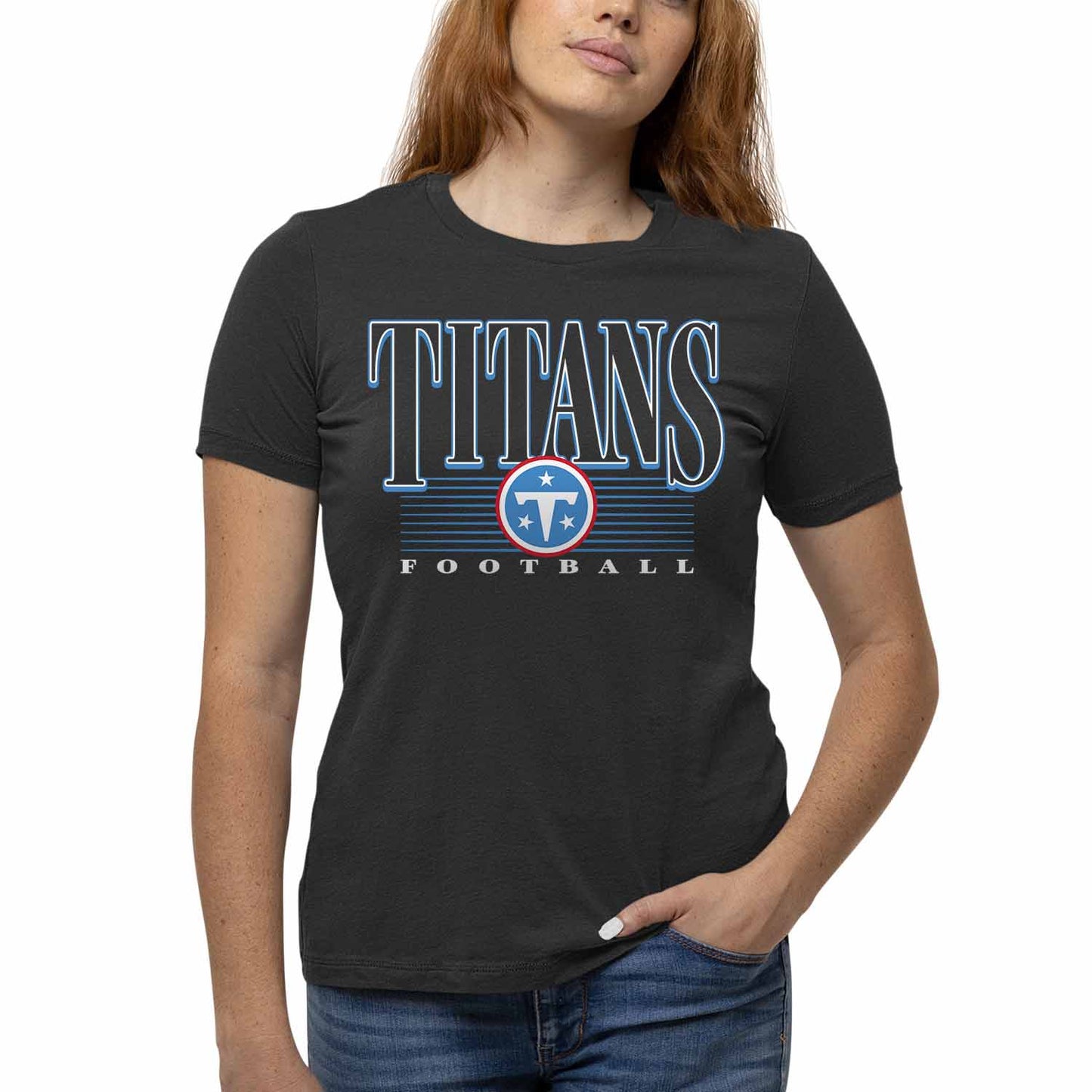 Tennessee Titans NFL Womens Overtime Blueprint Tag-Less T-Shirt - Black