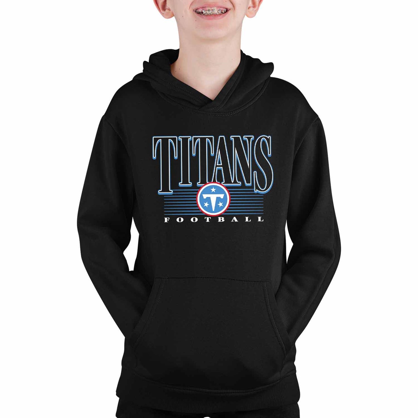 Tennessee Titans NFL Youth Overtime Blueprint Football Fleece Hooded Sweatshirt - Black