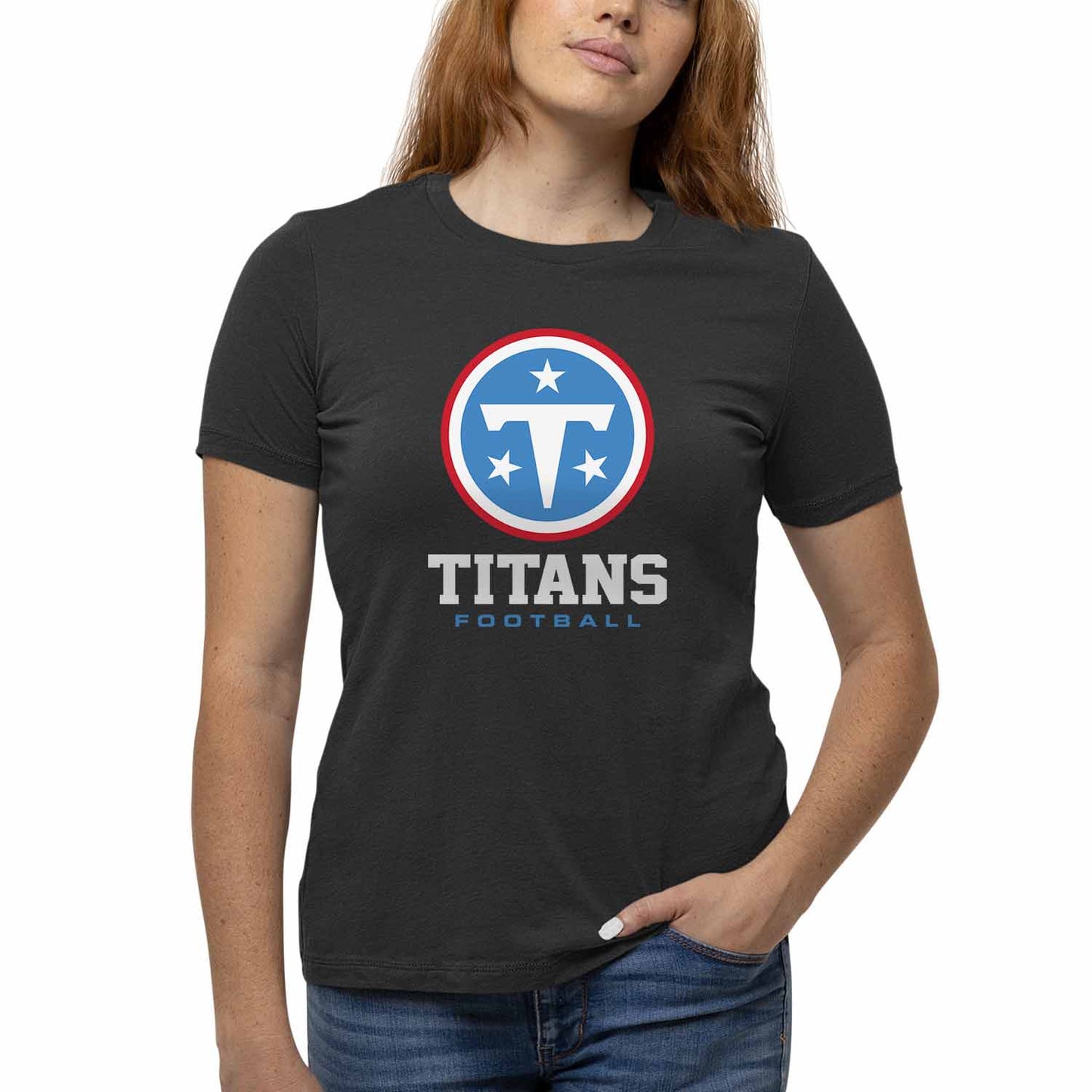 Tennessee Titans Women's NFL Big Logo Short Sleeve T-Shirt - Black
