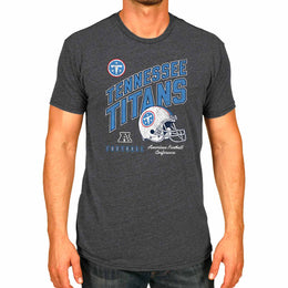 Tennessee Titans NFL Adult Distressed Helmet Tag-Less T-Shirt - Heather Charcoal