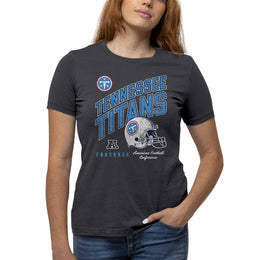 Tennessee Titans  Women's Distressed Helmet T-Shirt - Heather Charcoal