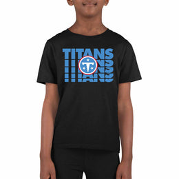 Tennessee Titans  NFL Youth Repeating Logo T-Shirt Kids Boys Girls - Black