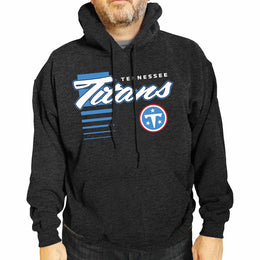 Tennessee Titans NFL Adult Unisex Retro Script Ultra Soft Fleece Hooded Sweatshirt - Heather Charcoal