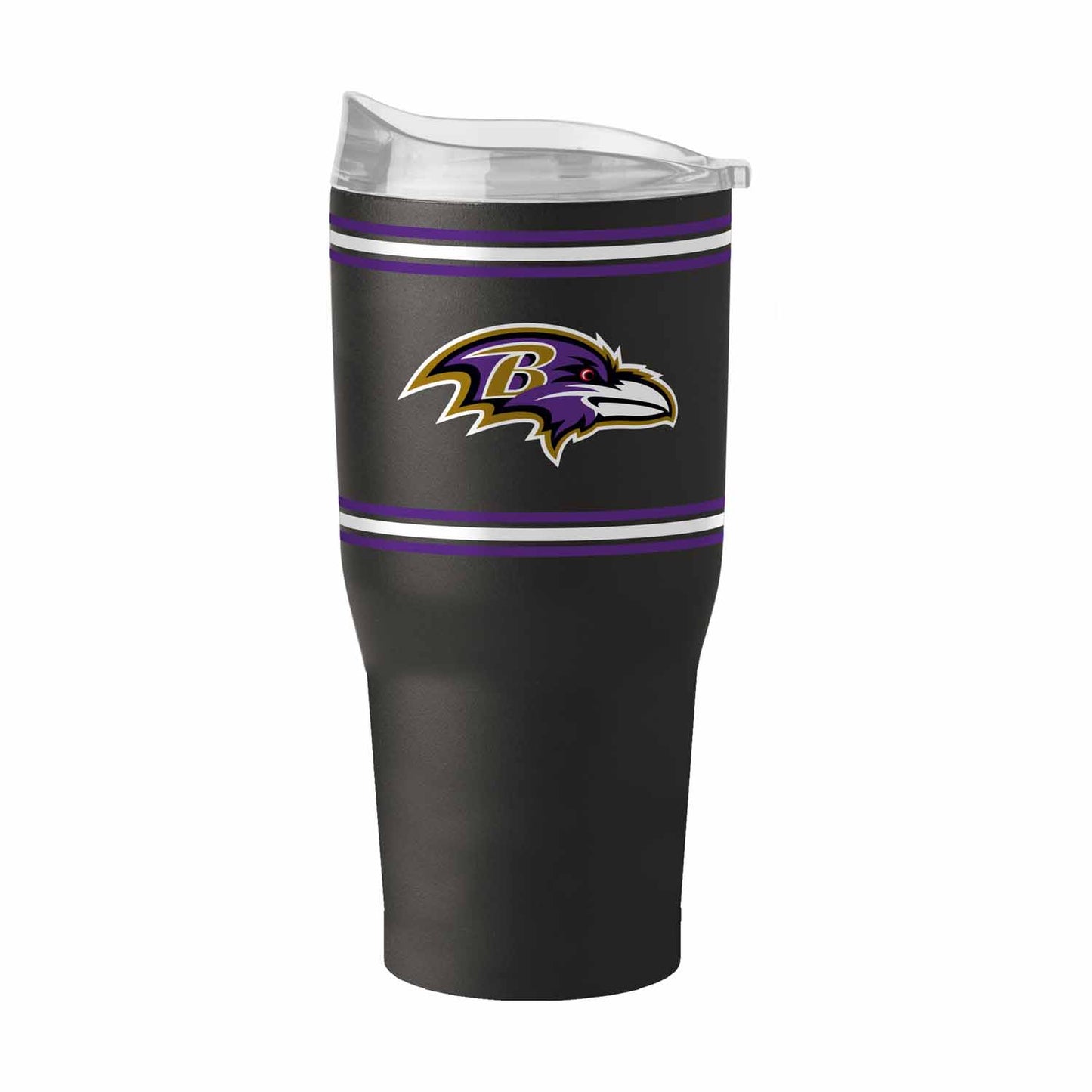 Baltimore Ravens  30 oz Stripe Powder Coat Tumbler Vacuum Insulated - Black